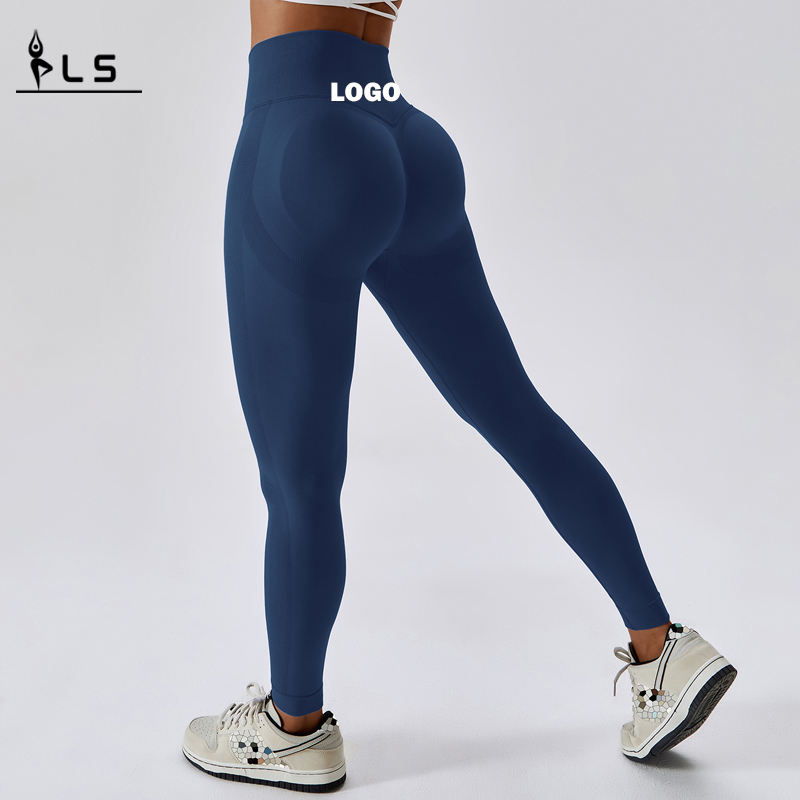 SC10126 Niestandardowa etykieta fitness joga bezproblemowe spodnie Legginsy błyszczące spandeksy dla kobiet 2023