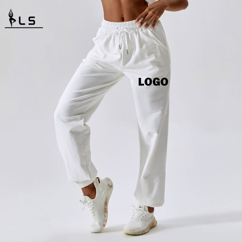 SC10129 Solid Elastyczne talii dresowe spodnie dresowe kobiety w luźne spodnie sporne spodnie joggery wysokie talii spodnie