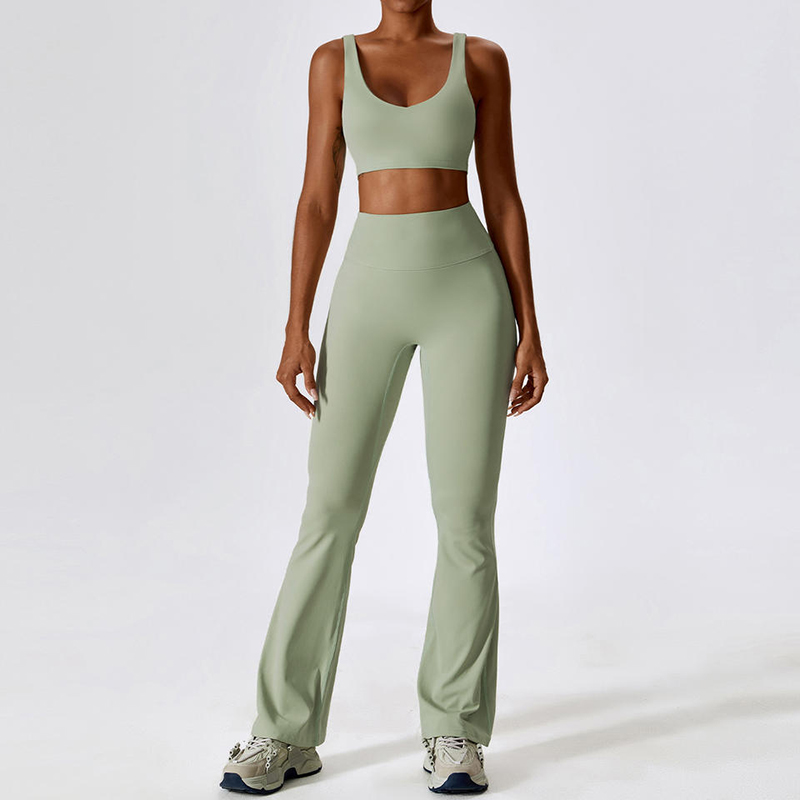 SC9272 Zestawy jogi fitness Women 2023 Długie rękaw Sport Bra Gym Spodnie Dwuczęściowe zapalone legginsy zużycia