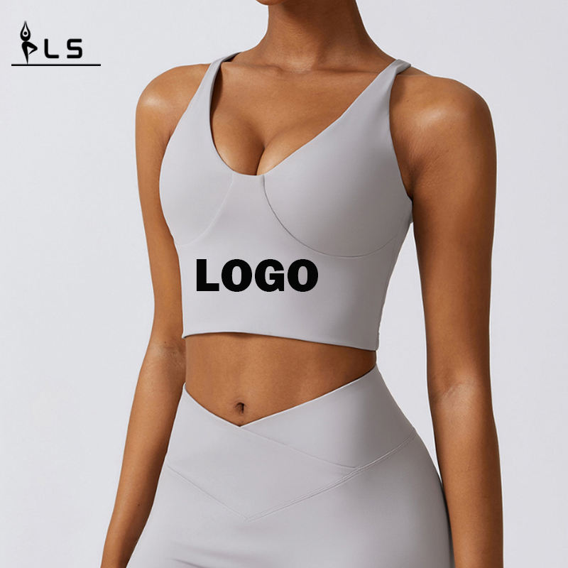SC10136 BRA BRA WYSOKA WYSOKIEJ KOBIETY WYKONAJĄCE KOBIETY SPORTY Fitness Niestandardowe logo sportowe Top Gym Bra Yoga