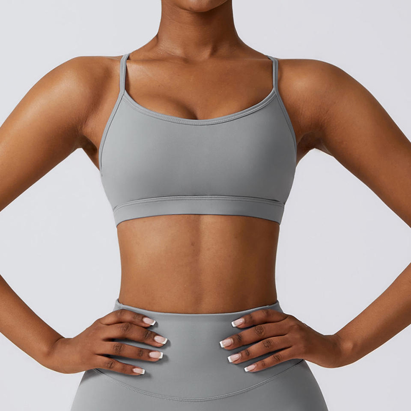 SC10168 Soft Suppression Compression Yoga Seks Sport Bra Cross Back Yoga Sports Bra High Impact Wyściółka