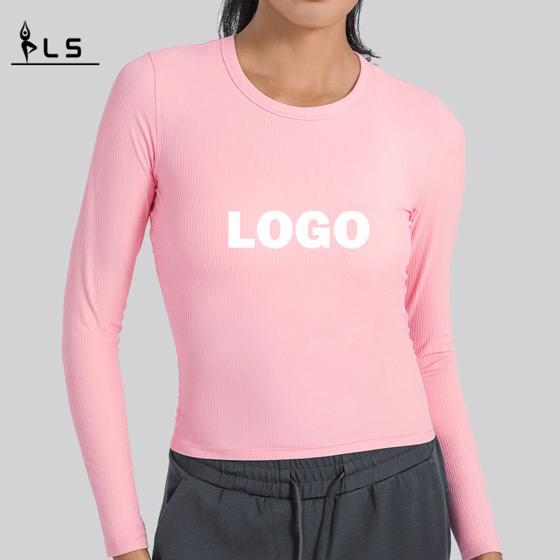 SC10271 Oddychający jogana top gym fitness ciasna koszulka z długim rękawem