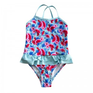 Trójkąt jednoczęściowy strój kąpielowy znadrukiem