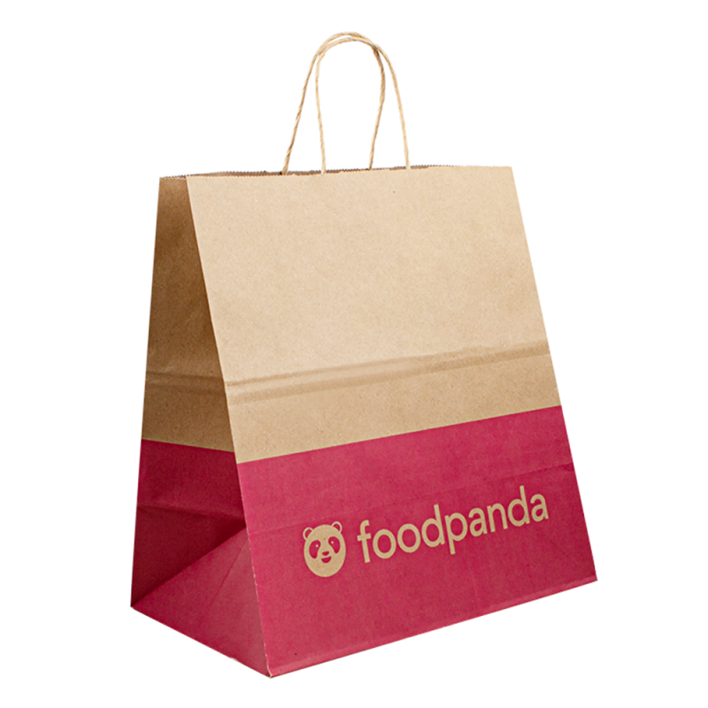 Niestandardowe torby opakowaniowe do pakowania papierowej torby z logo, dostawcze papierowe torbyna jedzenie, brązowe papierowe torba Kraft