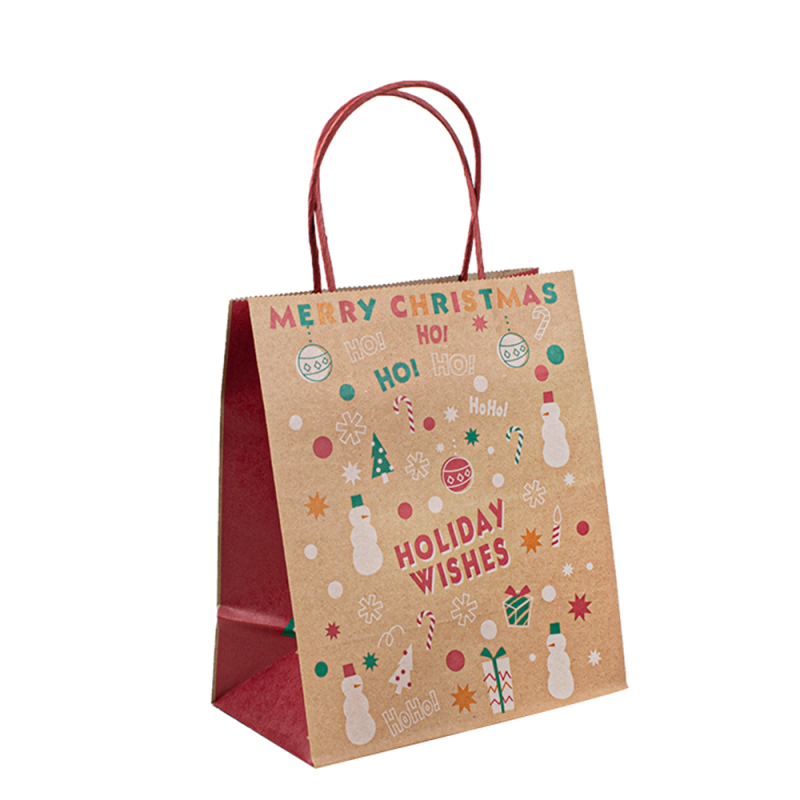 Torba papierowa z logo Drukuj Kraft Zakupy promocyjne brązowe torby papierowe Kraft
