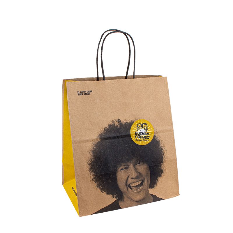 Kraft papierowa torbana zakupy opakowanie żywnośćniestandardowe papierowe torby z logo papierową torbę z uchwytem