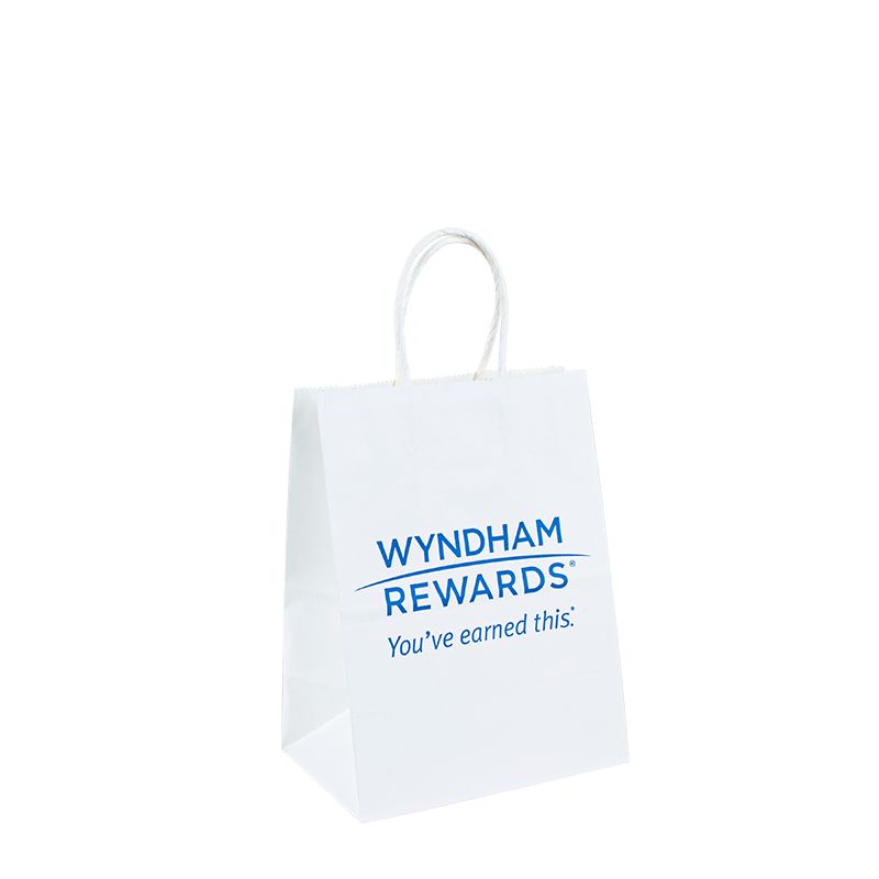 torba Kraft White papier z logo cukierkiniestandardowe papierowe torby rzemieślnicze z logo