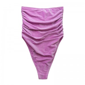 Purple srebrne bez ramiączek bez ramiączek, jednoczęściowy strój kąpielowy