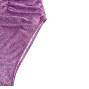 Purple srebrne bez ramiączek bez ramiączek, jednoczęściowy strój kąpielowy