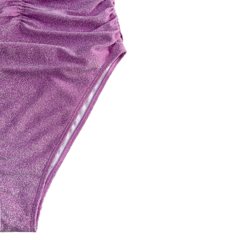 Purple srebrne bez ramiączek bez ramiączek, jednoczęściowy strój kąpielowy
