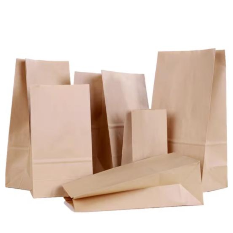 Producenci hurtowa jednorazowa torba do pakowania żywności Niestandardowe Brown Kraft Paper torebki bez uchwytu