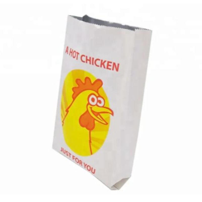 Torby wielokrotnego użytku gorącego kurczaka pieczywo do pokarmu Pakiet wydrukowany aluminiowy folia wyłożona kwadratowa dolna papierowa torba papierowa