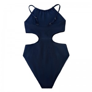 Solidny kolor pustej talii seksowna szczupła ruffy Wygodny, jednoczęściowy strój kąpielowy