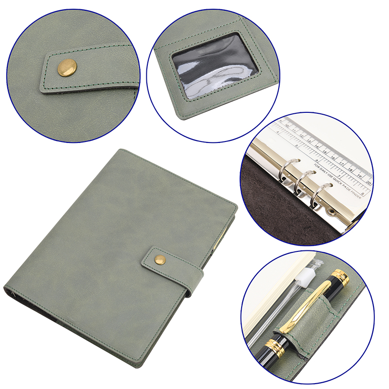 Skórzany pamiętniknapełnionynotebook spiral Journal Binder Portfolio- A5&A6