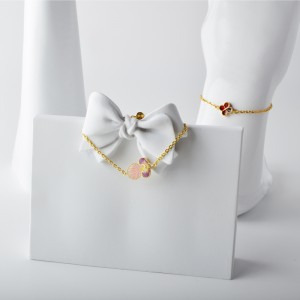 Nowy 4 Peach Blossoms Hollow A White Shell Peach Blossom Akcesoria Bransoletka