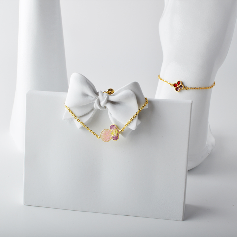 Nowy 4 Peach Blossoms Hollow A White Shell Peach Blossom Akcesoria Bransoletka