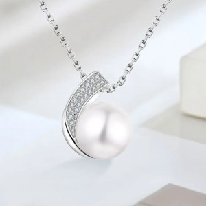 Pierścionek ze srebra próby 925 Hongde z diamentami i perłami&Naszyjnik Dostosowany zestaw pierścionków donaszyjnika