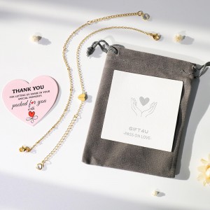 Bransoletka Hongde ze złotym sercem, pozłacana 18-karatowym złotem, litera A-Z Początkowa bransoletka Bransoletka z sercem Stosy bransoletek