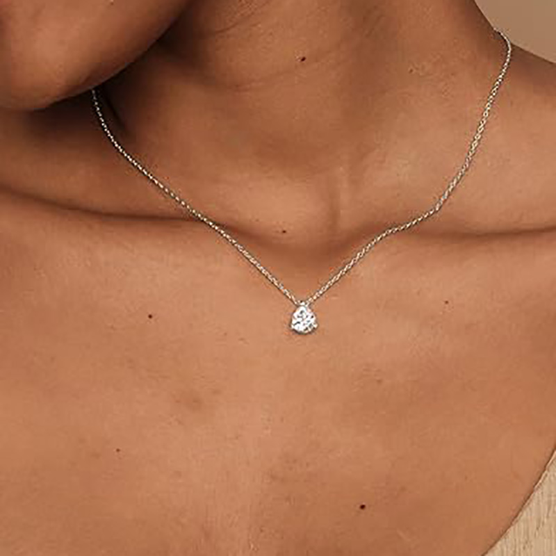 Łza owalna-Wisiorek w kształcie sztucznego diamentu, laserowy eleganckinaszyjnik z możliwością regulacji