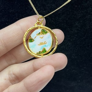 Odwracalny dostosowany wzór wisiorek Gold Długinaszyjnik