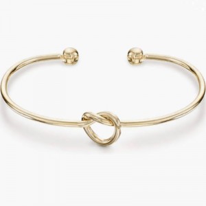 4K Gold Plated Forever Love Knot Infinity Bransletety dla kobiet Regulowana bransoletka z bransoletki dla kobiet eleganckie złoto-Planowana otwarta bransoletka z mankietami z projektem węzłów -nowoczesna minimalistyczna biżuteriana ...