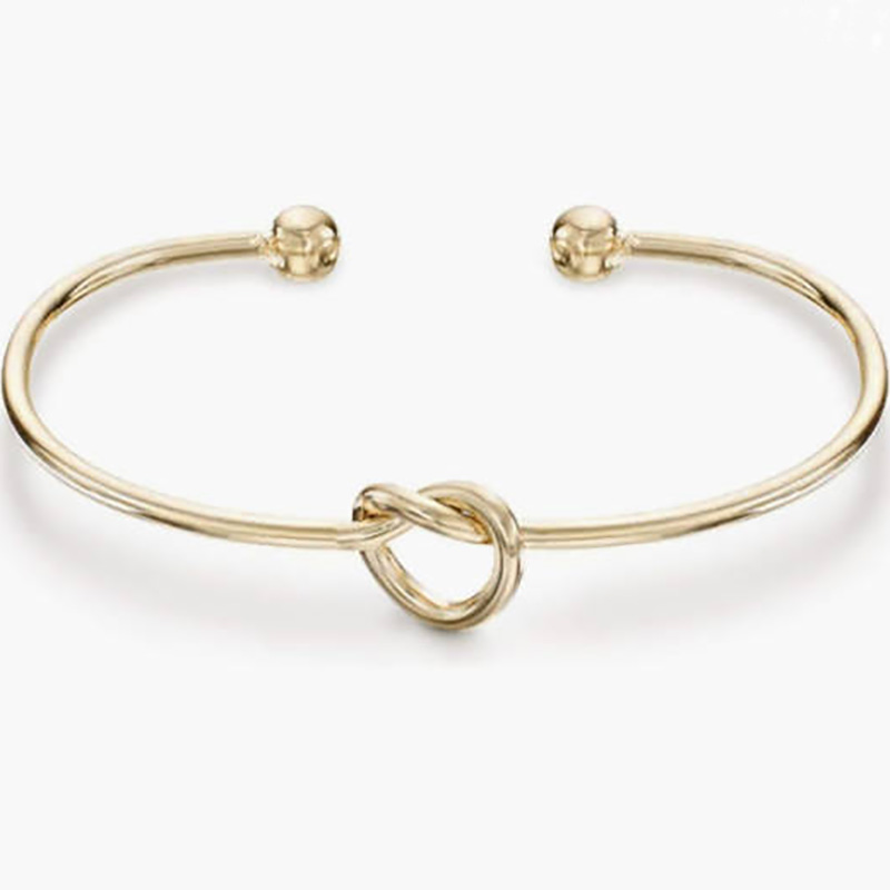 4K Gold Plated Forever Love Knot Infinity Bransletety dla kobiet Regulowana bransoletka z bransoletki dla kobiet eleganckie złoto-Planowana otwarta bransoletka z mankietami z projektem węzłów -nowoczesna minimalistyczna biżuteriana codzienne zużycie i specjalne okazje