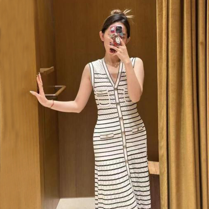 V-Zestaw sukienki z drogi bez rękawów bez rękawów