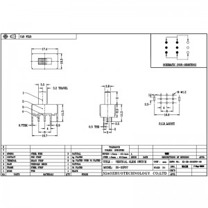 przełącznik slajdów ss32f07 dwa-Przełącznik slajdów położenia, trzy-droga-z boku-pozycja druga-Pozycja Micro Mini Electronic Switch