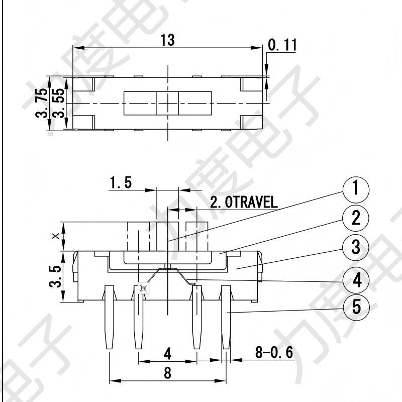 przełącznik suwakowy MSS-23D19 osiem-szpilka pozioma/przełącznik pionowy przypięty/bezpinowe trzy-pozycja