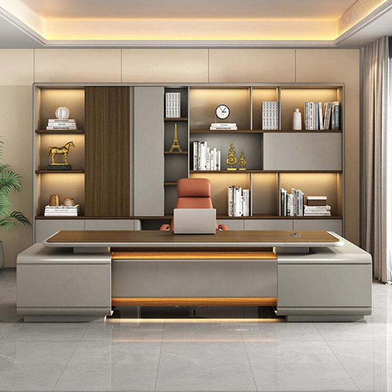 Biurko wykonawcze, model DBT008, prezes/Biurko prezesa, duże biurko menedżerskie Premium z zestawem krzeseł biurowych dla menedżera\Biuro